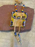 Phyllis Bearskin, Seneca/Cayuga &amp; Chickasaw - Brain tanned leather handmade medicine bag