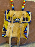 Phyllis Bearskin, Seneca/Cayuga &amp; Chickasaw - Brain tanned leather handmade medicine bag