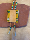Phyllis Bearskin, Seneca/Cayuga & Chickasaw - Brain tanned leather handmade medicine bag