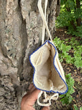 Phyllis Bearskin, Seneca/Cayuga & Chickasaw - Beaded, Brain-tanned Leather Bag with Fringe    (PB1)