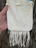 Phyllis Bearskin, Seneca/Cayuga & Chickasaw - Beaded, Brain-tanned Leather Bag with Fringe    (PB3)