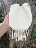 Phyllis Bearskin, Seneca/Cayuga & Chickasaw - Beaded, Brain-tanned Leather Bag with Fringe    (PB2)