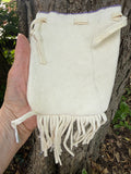 Phyllis Bearskin, Seneca/Cayuga & Chickasaw - Beaded, Brain-tanned Leather Bag with Fringe    (PB14)