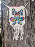 Phyllis Bearskin, Seneca/Cayuga & Chickasaw - Beaded, Brain-tanned Leather Bag with Fringe    (PB12)