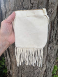 Phyllis Bearskin, Seneca/Cayuga & Chickasaw - Beaded, Brain-tanned Leather Bag with Fringe    (PB4)