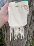 Phyllis Bearskin, Seneca/Cayuga & Chickasaw - Beaded, Brain-tanned Leather Bag with Fringe    (PB6)