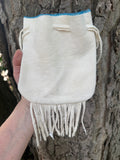 Phyllis Bearskin, Seneca/Cayuga & Chickasaw - Beaded, Brain-tanned Leather Bag with Fringe    (PB7)