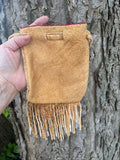 Phyllis Bearskin, Seneca/Cayuga & Chickasaw - Beaded, Smoked Brain-tanned Leather Bag with Fringe    (PB9)