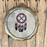 Taos Sioux Style Double Sided Drum with Dreamcatcher Design, Handmade Drum RK15