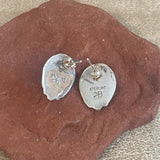 Navajo Spiny Oyster Shell Earrings with Twist Rope and Hand Stamped Outline   2/83