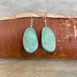 Authentic Native American-crafted Serpentine Slab Dangle Earrings   3/90