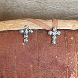 Navajo Sterling Silver Cross Earrings, authentic Native American  18/53