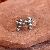 Navajo Sterling Silver Cross Earrings, authentic Native American  18/53