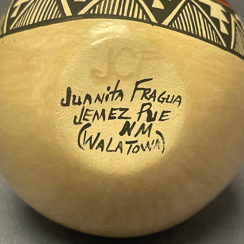 Juanita Fragua, Jemez Pueblo Vintage Handmade Painted Pot with Cornstalk Design (JM27)