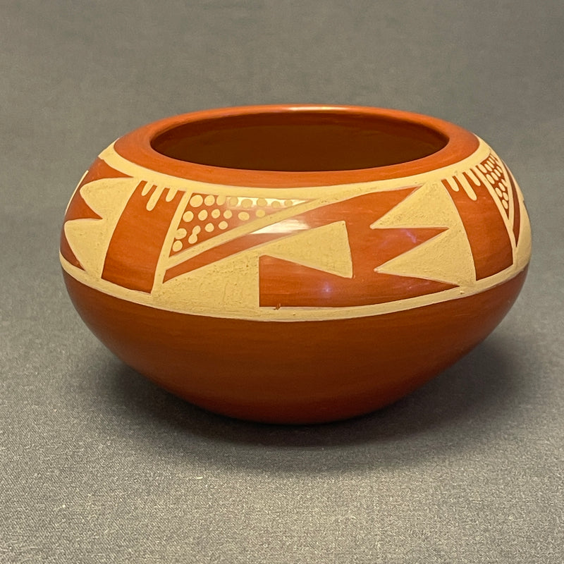 Kathy Gutierrez, San Ildefonso Pueblo Vintage Handmade Polished and Painted Clay Pot (JM20)