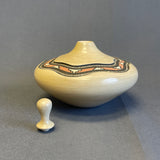 B.J. Fragua, Jemez Pueblo Handmade Painted Pot with Narrow Neck and Stopper Lid (JM26)