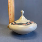 B.J. Fragua, Jemez Pueblo Handmade Painted Pot with Narrow Neck and Stopper Lid (JM26)