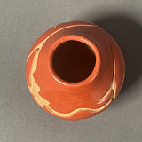 Stella Chavarria - Vintage Santa Clara Pueblo, Handmade Carved and Polished Clay Pot with Avanyu Design (JM13)