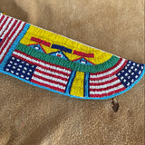 Charles Chief Eagle Patriotic Beaded Set-Knife Sheath and Mirror Bag, made in 1993   (GM135, GM247)