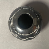 Stella Chavarria  Vintage Santa Clara Pueblo, Handmade Blackware Pot with Carved Avanyu Design (JM11)