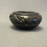 Cliff Roller, Santa Clara Pueblo, Handmade Blackware Pot with Carved Design (JM9)