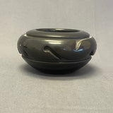 Cliff Roller, Santa Clara Pueblo, Handmade Blackware Pot with Carved Design (JM9)