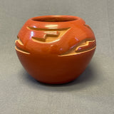 Tricia Velarde - Vintage Santa Clara Pueblo, Handmade Carved and Polished Clay Pot with Avanyu Design (JM3)