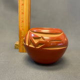 Tricia Velarde - Vintage Santa Clara Pueblo, Handmade Carved and Polished Clay Pot with Avanyu Design (JM3)