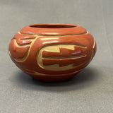 Stella Chavarria - Vintage Santa Clara Pueblo, Handmade Carved and Polished Clay Pot with Avanyu Design (JM4)