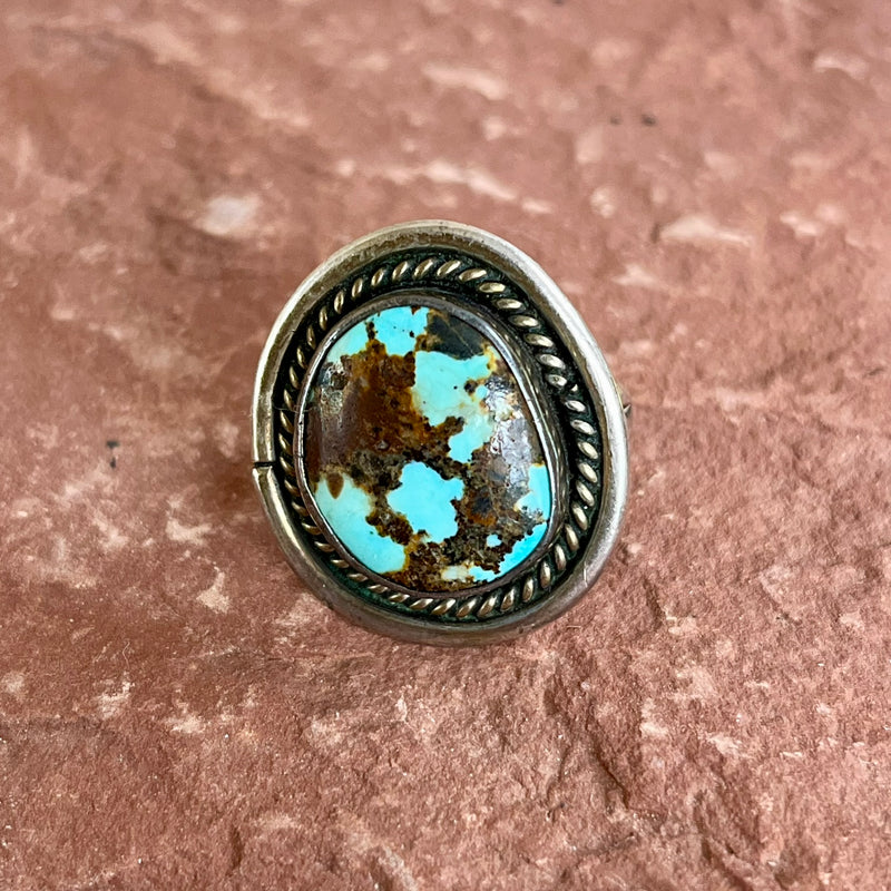Vintage Navajo Turquoise and Sterling Silver Ring-size 6  (BH6)