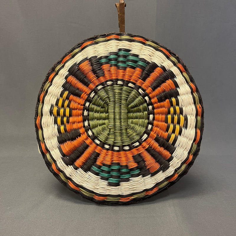 Dora Tawahongva-Vintage Hopi Third Mesa Wicker Plaque Basket  (JM103)