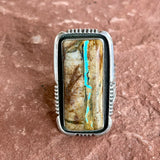 Authentic Navajo Ring, Sterling Silver with Boulder Turquoise, vintage-size 8.5   (BH11)