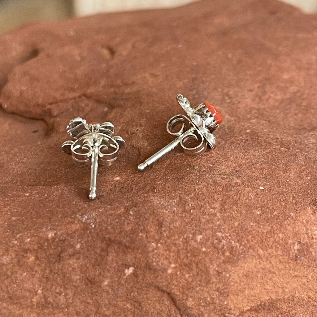 Navajo Sterling Silver Turtle Earrings with Spiny Oyster Shell, authentic Native American  1/272