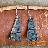 Authentic Native American Picasso Marble Slab Dangle Earrings - Robert Crespin, Santo Domingo Pueblo   1/292b