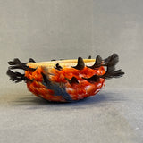 Small Pomo Basket with Quail Topknot Feathers, vintage (GM674)