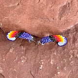 Authentic Native American Beaded Hoop Earrings  1/384
