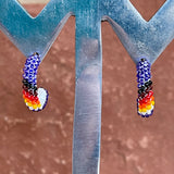 Authentic Native American Beaded Hoop Earrings  1/384