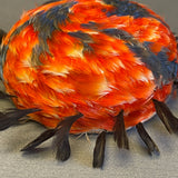 Small Pomo Basket with Quail Topknot Feathers, vintage (GM674)