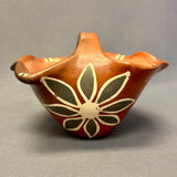 Antique Santo Domingo Pueblo Fluted Pottery Basket, ca. 1940s  (AMC2155)