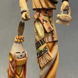 Tom Fredericks Aholi and Eototo Carving with Long Hair Kachina, Hopi, authentic Hopi kachina (JM108)