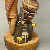 Tom Fredericks Aholi and Eototo Carving with Long Hair Kachina, Hopi, authentic Hopi kachina (JM108)