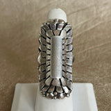 Unique Vintage Navajo Sterling Silver Ring by Clem Nalwood-size 7  (BH24)