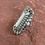 Unique Vintage Navajo Sterling Silver Ring by Clem Nalwood-size 7  (BH24)