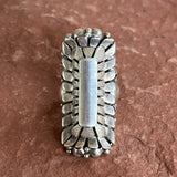 Unique Vintage Navajo Sterling Silver Ring by Clem Nalwood-size 7  (BH24)