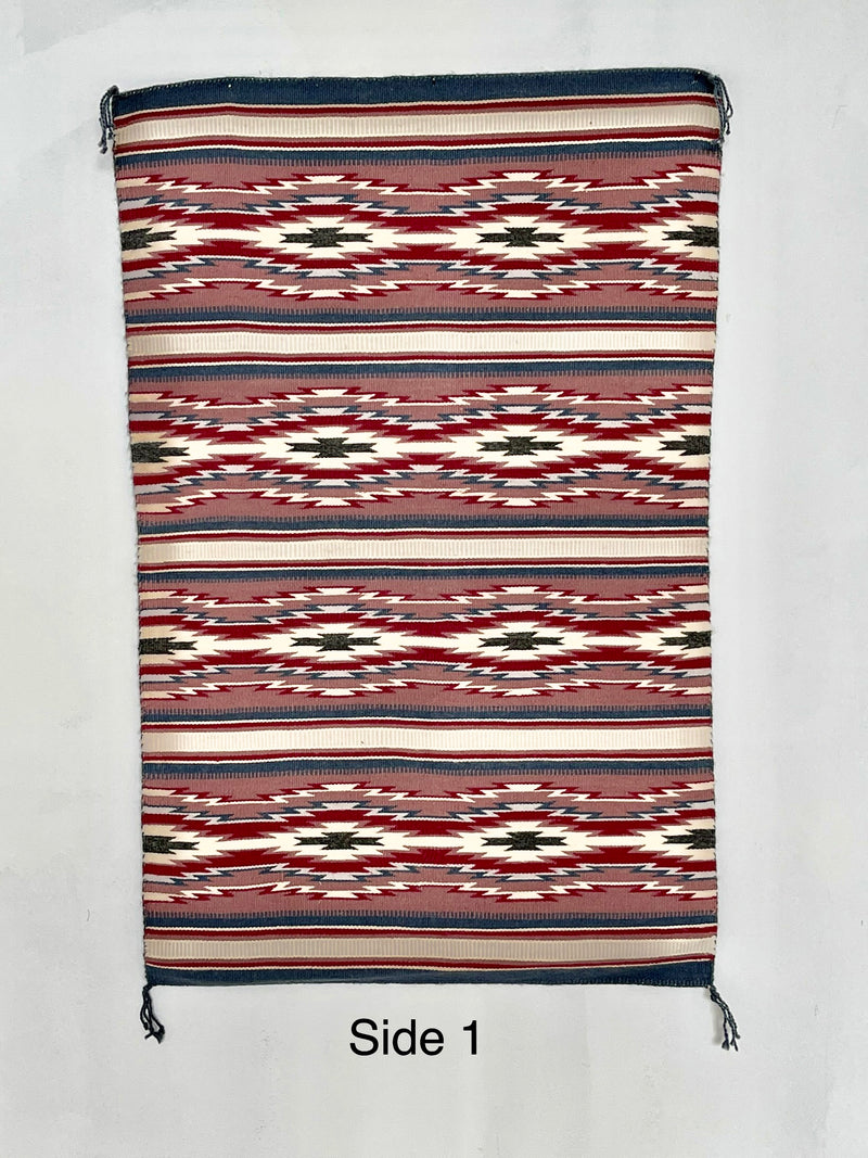 Navajo rug weaving in Chinle style, vintage Native American, handwoven (GM284)