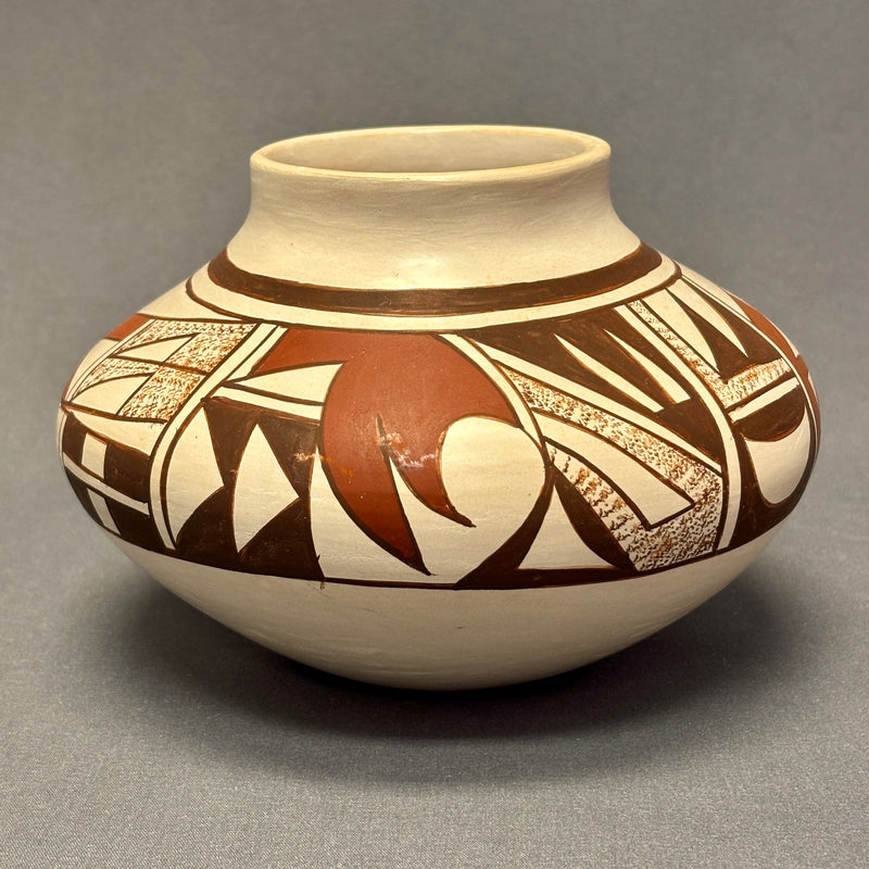Loretta Navasie, Hopi White Slip Painted Pot  (JM37)