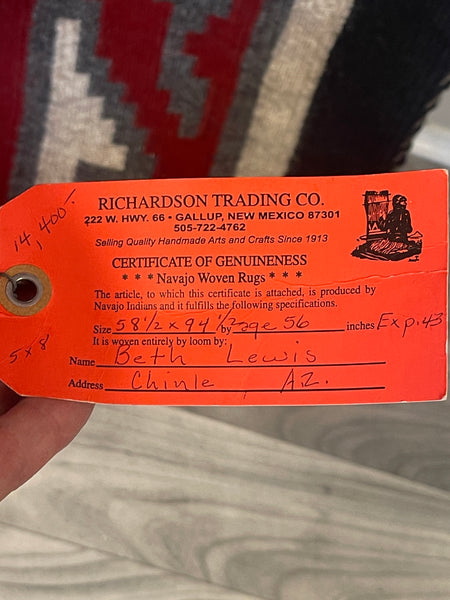 Beth Lewis Ganado style Navajo rug - extra large weaving, vintage Nati ...