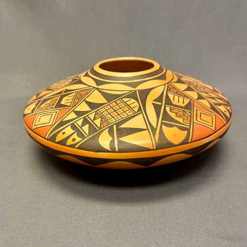 Dee Setalla, Hopi Wide Painted Pot with Pottery Shard Design  (JM44)