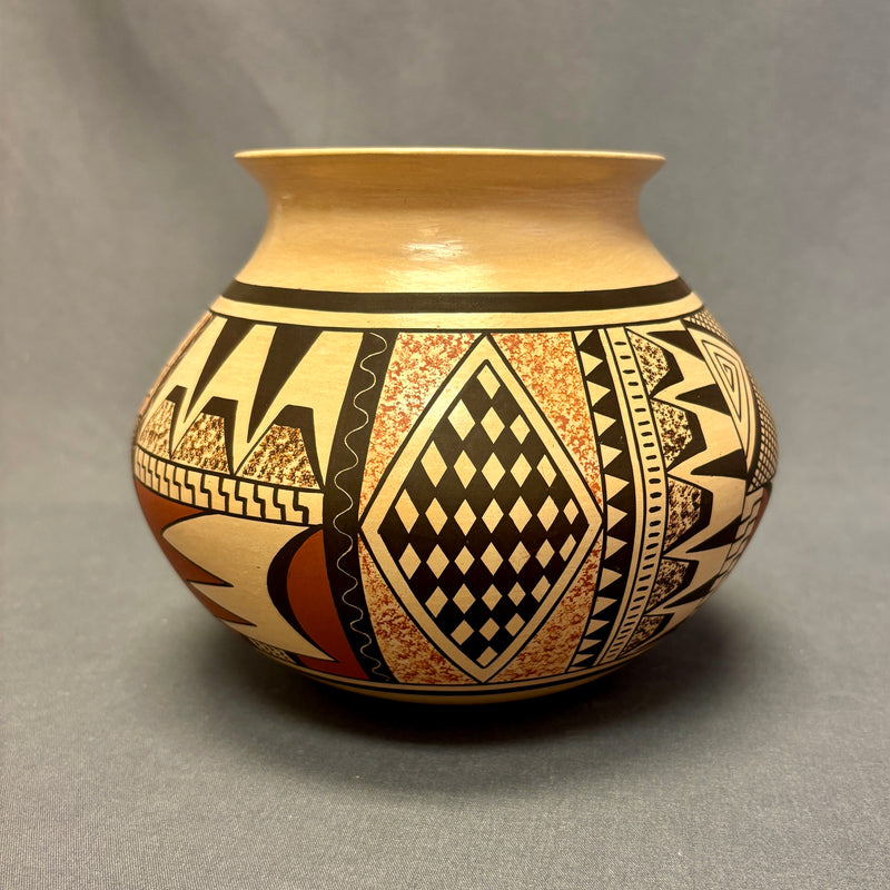 Agnes Setalla Nahsonhoya, Hopi Painted Pot with Bird Design  (JM51)
