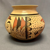 Agnes Setalla Nahsonhoya, Hopi Painted Pot with Bird Design  (JM51)